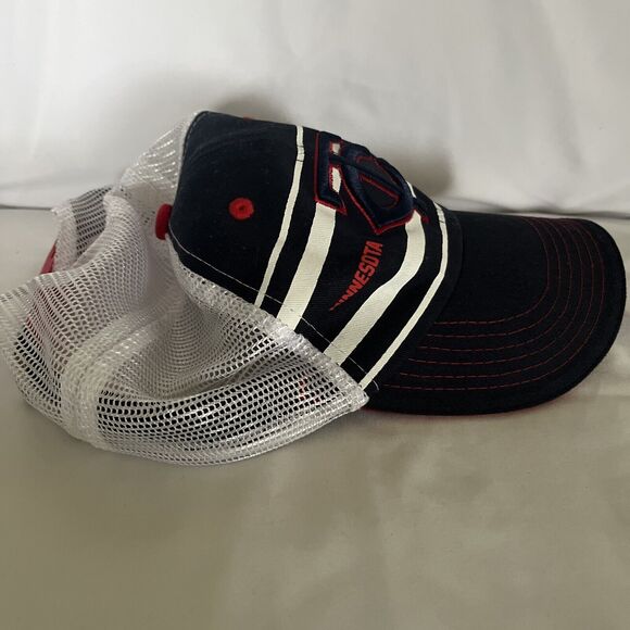 Minnesota Twins Baseball MelonWear Hat Cap Mens Blue White Mesh Adjustable Size - Picture 7 of 8